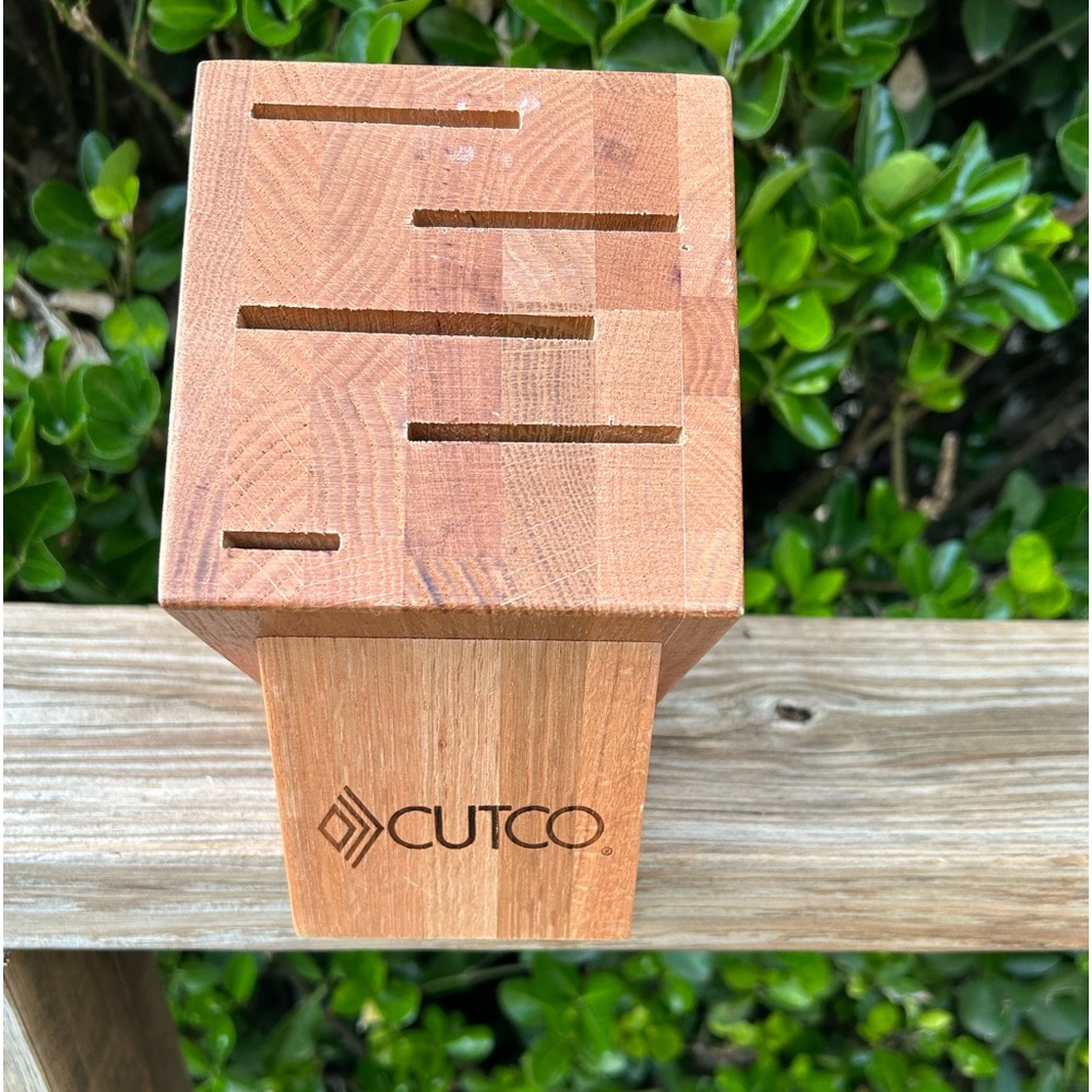 Cutco 5 slot solid wood knife storage block